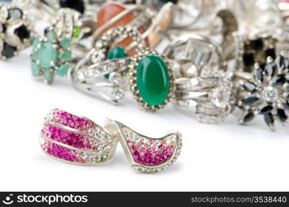 Selection of many precious rings