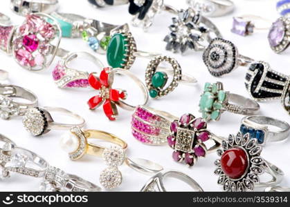 Selection of many precious rings