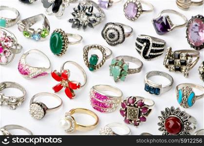 Selection of many precious rings