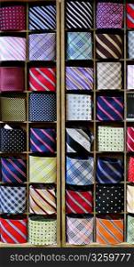 Selection of men&acute;s neck ties.