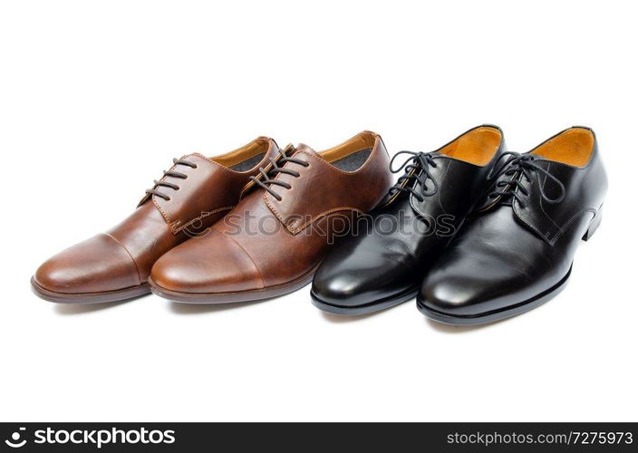 Selection of shoes isolated on white background