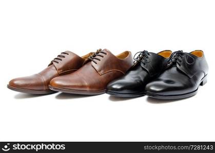 Selection of shoes isolated on white background
