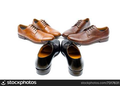 Selection of shoes isolated on white background