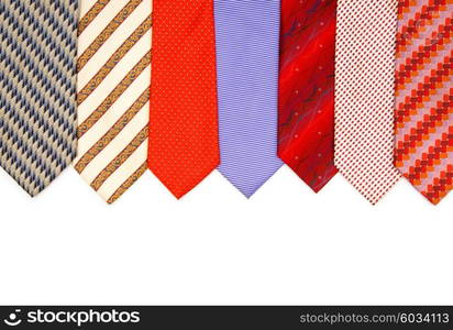 Selection of ties isolated on the white