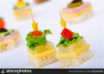 Selection of various canape