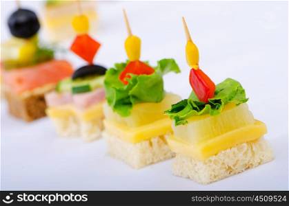 Selection of various canape