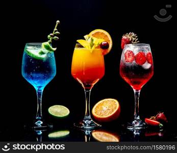 selection of various cocktails on the table