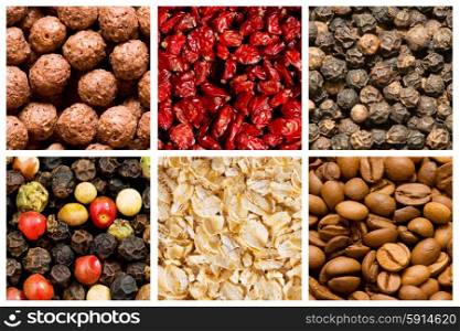 Selection of various food backgrounds