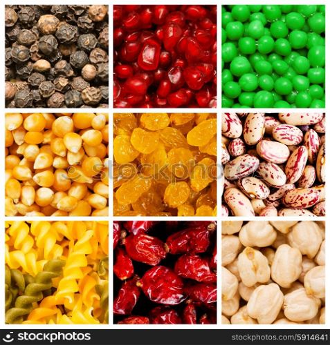 Selection of various food backgrounds
