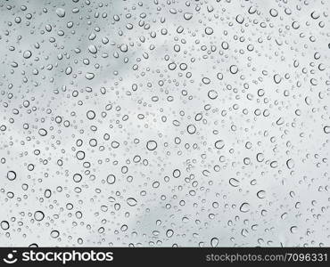 Selective focus water drops on the windshield after rain.