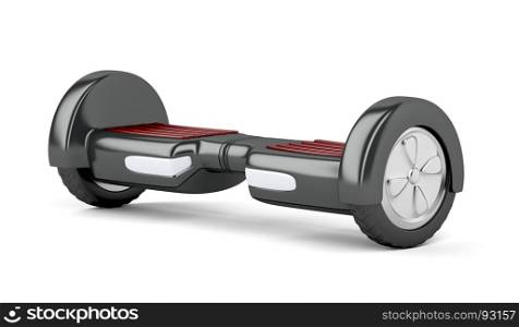 Self balancing electric scooter on white background