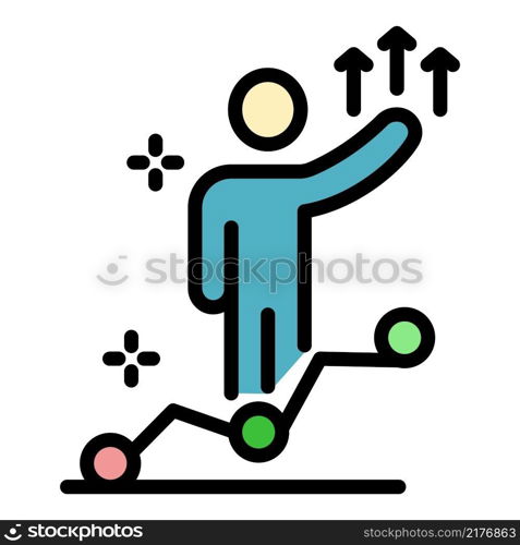 Self work progress icon. Outline self work progress vector icon color flat isolated. Self work progress icon color outline vector