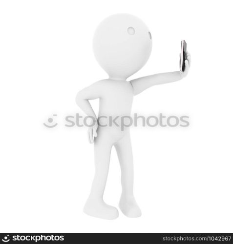 Selfie - People. 3D rendering