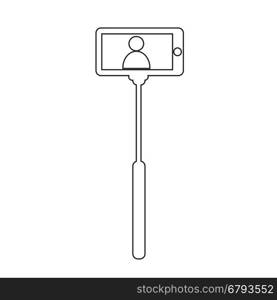 Selfie Stick icon illustration design