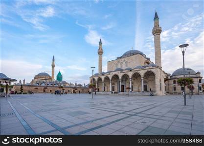 Selimiye Mosque with Konya town square in Konya, Turkey.