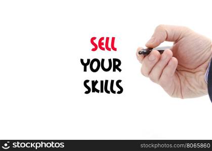Sell your skills text concept isolated over white background