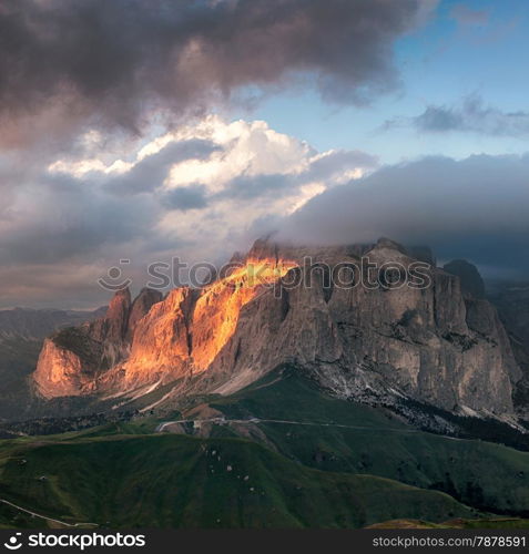 Sella group mountain, Val di Fassa, Italian Dolomites&#xA;