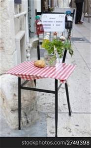 Selling vegetables on a chair in the south of italy