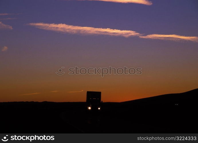 Semi At Dusk