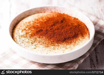 Semolina cream with cocoa powder - sweet breakfast