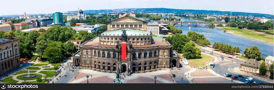 Semper Opera House, Dresden, Germany. Cityscape. Skyline