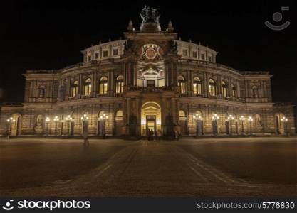 Semper opera house on Theaterplatz in Dresden, Germany&#xA;