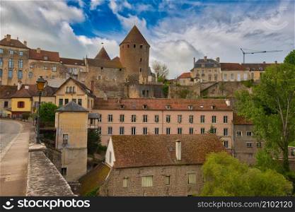 Semur en Auxois in Burgundy in France
