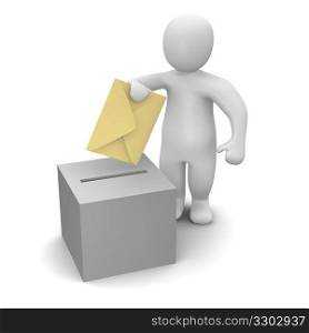 Sending letter or vote concept.
