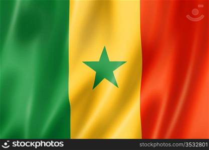Senegal flag, three dimensional render, satin texture. Senegalese flag