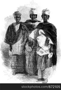 Senegalese women, vintage engraved illustration. Le Tour du Monde, Travel Journal, (1872).