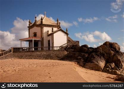 Senhor da Pedra chapel at the beach of Miramar, Gaia, Portugal