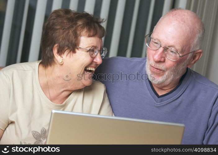 Senior Adults on Working on a Laptop Computer