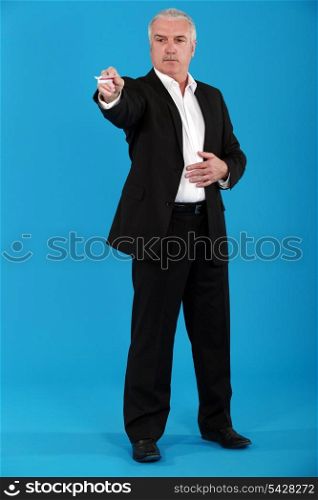 senior businessman wearing a suit