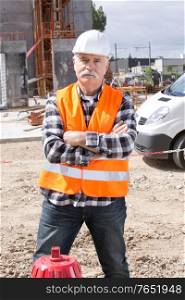 senior construction manager on building site