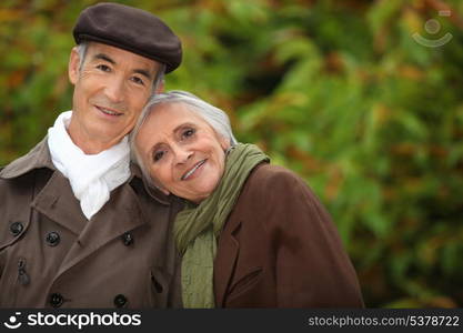 senior couple at autumn season