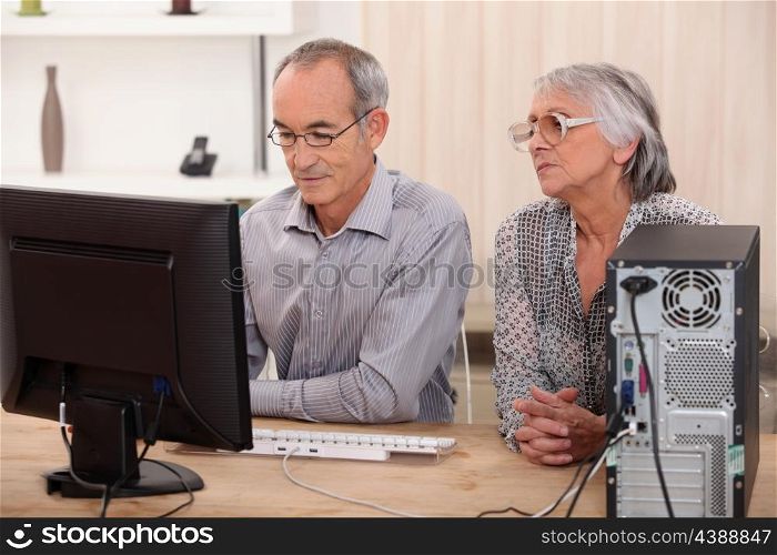 senior couple at home