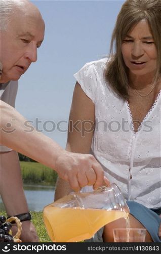 Senior couple at picnic