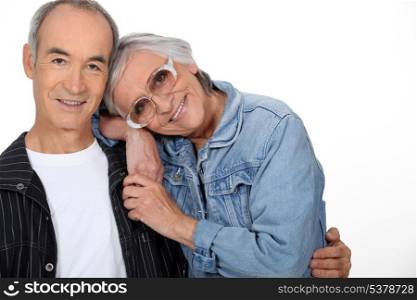senior couple embracing