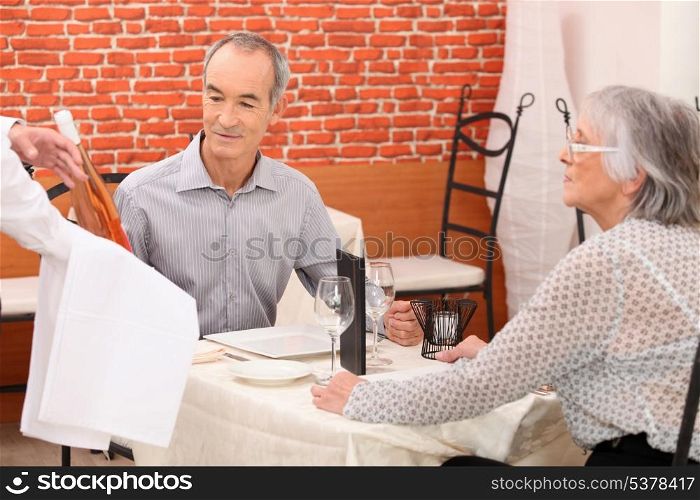 Senior couple having a romantic meal