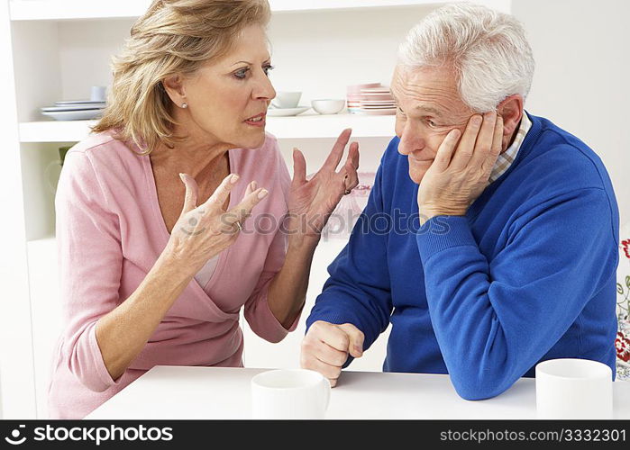 Senior Couple Having Argument At Home