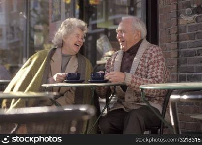 Senior Couple Having Coffee Together