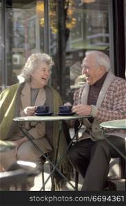 Senior Couple Having Coffee Together