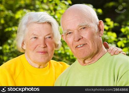 Senior couple in love outdoors