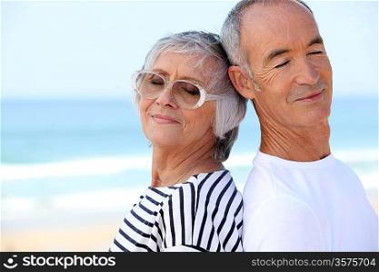 senior couple on the beach