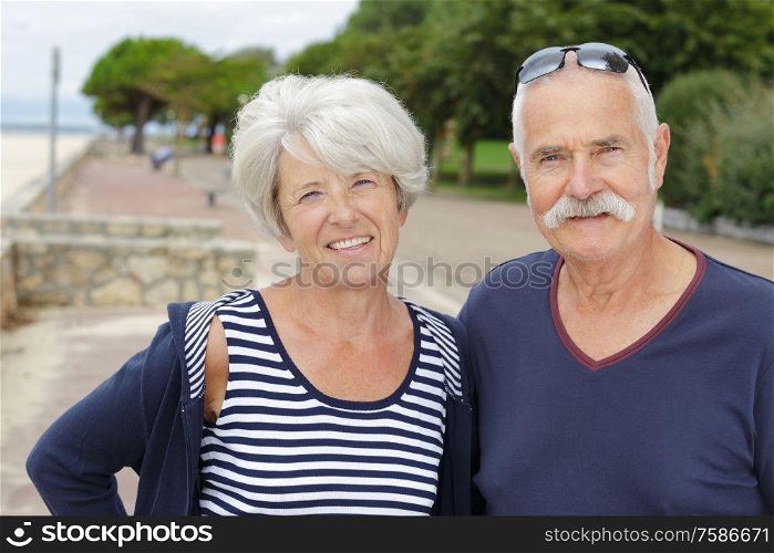 senior couple on the beach