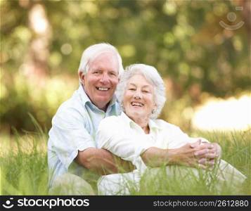 Senior Couple Sitting In Park