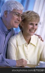 Senior couple smiling together