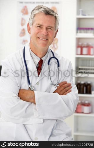 Senior doctor in consulting room