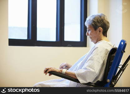 Senior Female Patient Sitting Alone In Wheelchair