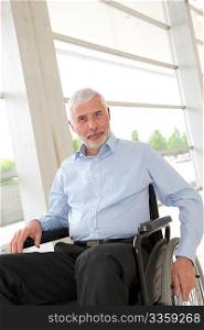 Senior man in wheelchair